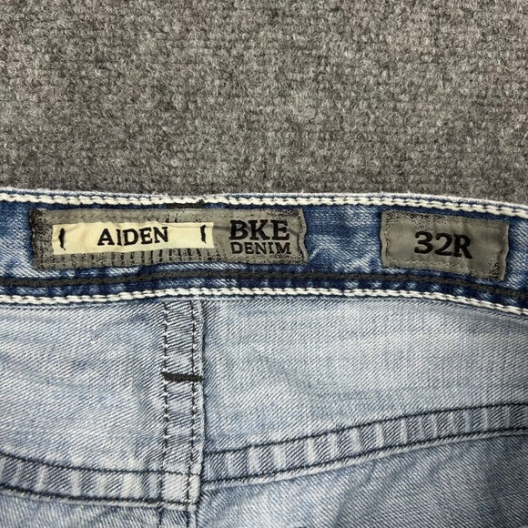 BKE Aiden Jeans Mens 32R Light Wash Slim Straight Leg Bootcut Denim Pants - Picture 5 of 13